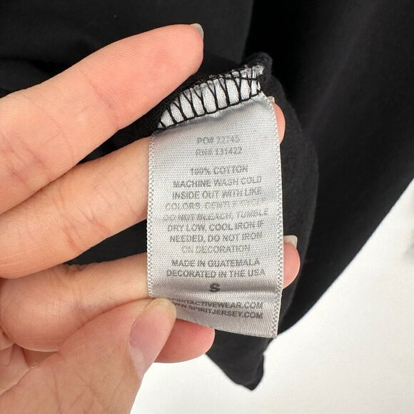 NEW Spirit Jersey Blackhawks Oversized Long Sleeve T-Shirt Black Women's S - Picture 8 of 8